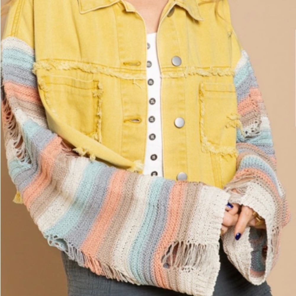 NWT POL pretty yellow denim jacket. Various sizes